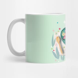 Merry Vegan Funny Floral Christmas Mug